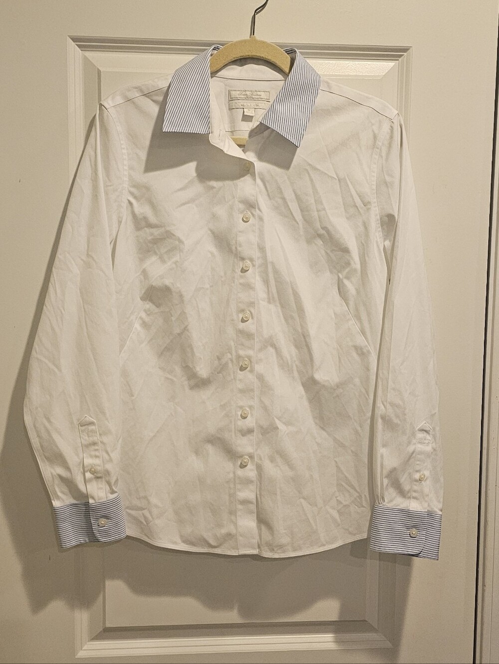 Women's Brooks Brothers Fitted Button Up Long Sleeve Luxury Oxford Shirt Striped